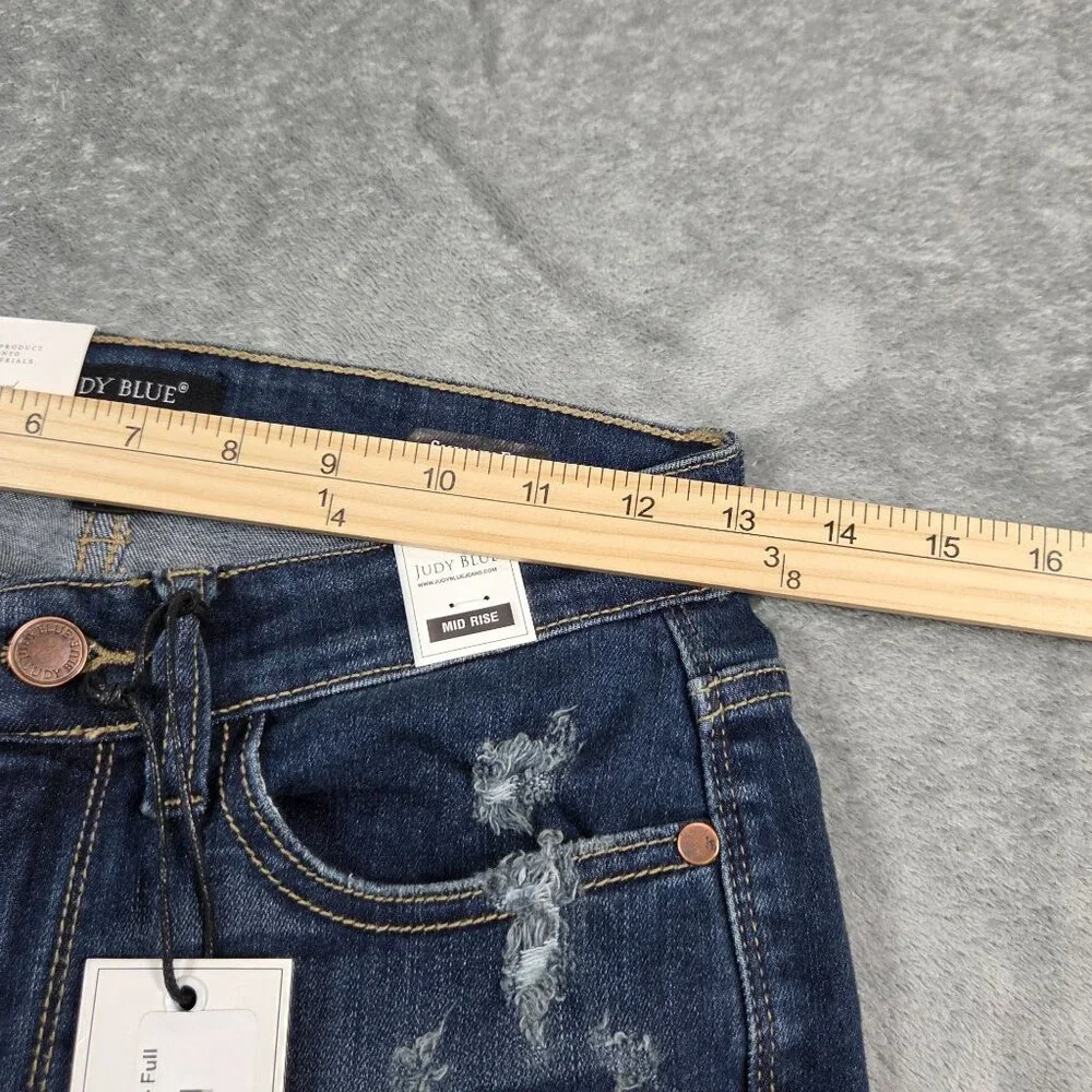 Judy Blue Jeans Womens 26 Skinny Fit Distressed Raw Hem Stretch Denim NEW